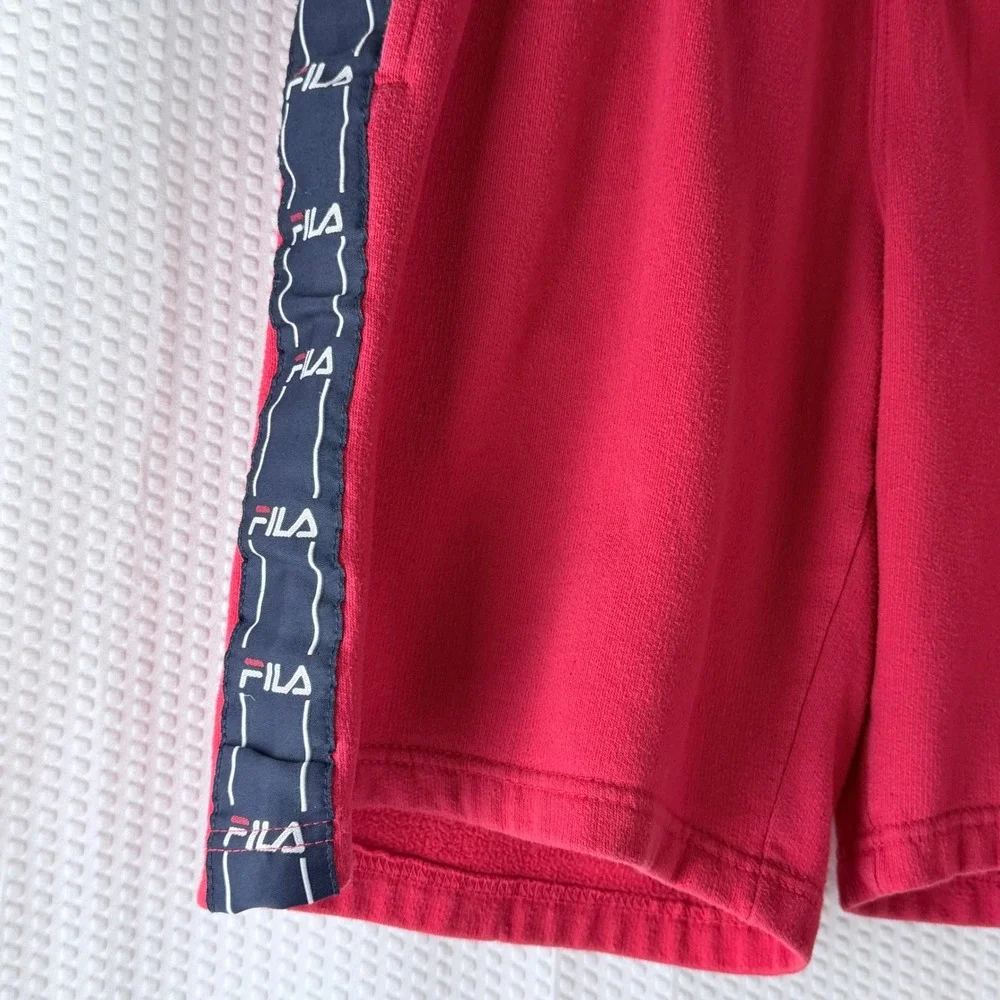 Fila Sportswear Red Taped Logo Athletic Shorts Mens‎ Small Elastic Waist